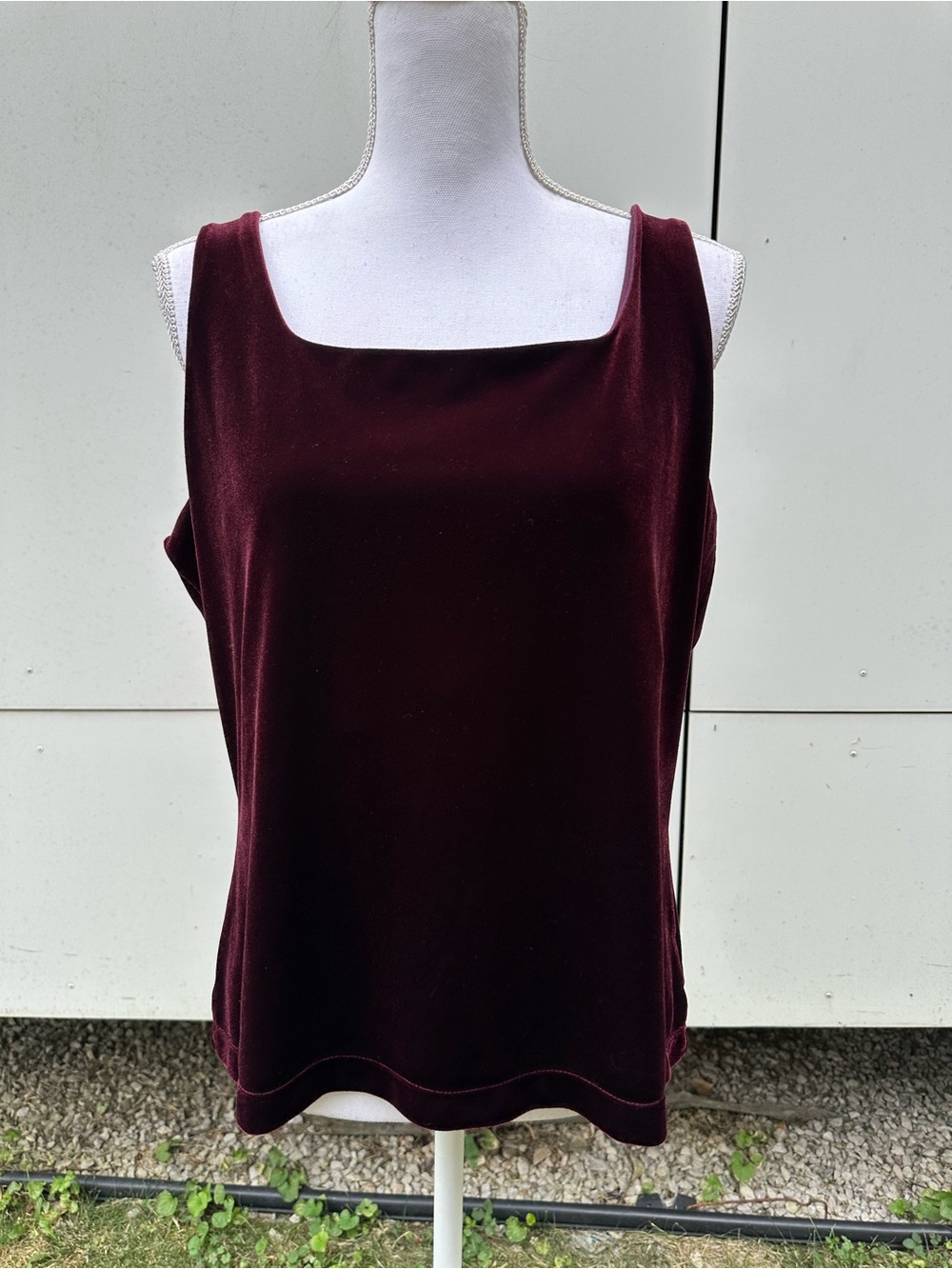 Eddie Bauer / Burgundy Velvet Sleeveless Tank Top / Size XL / Whimsigoth Fairy